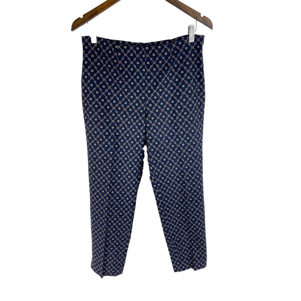 Incotex Womens Nadine Ankle Cropped Pull On Pants Geometric Pattern Side Zip
